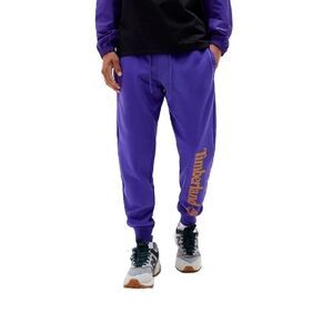 Men's Timberland Purple/Wheat Linear Logo Sweatpants Medium - Used
